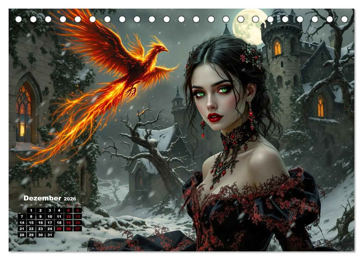 Bild: 9783457301739 | Goth Fantasie (Tischkalender 2026 DIN A5 quer), CALVENDO...