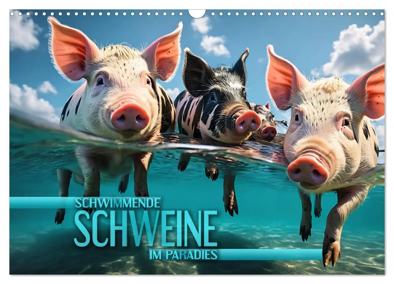 Cover: 9783457471739 | Schwimmende Schweine im Paradies (Wandkalender 2026 DIN A3 quer),...