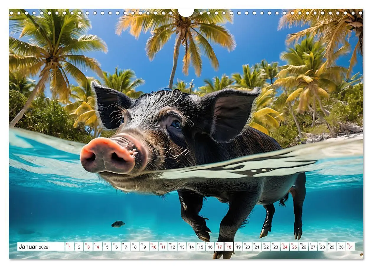 Bild: 9783457471739 | Schwimmende Schweine im Paradies (Wandkalender 2026 DIN A3 quer),...