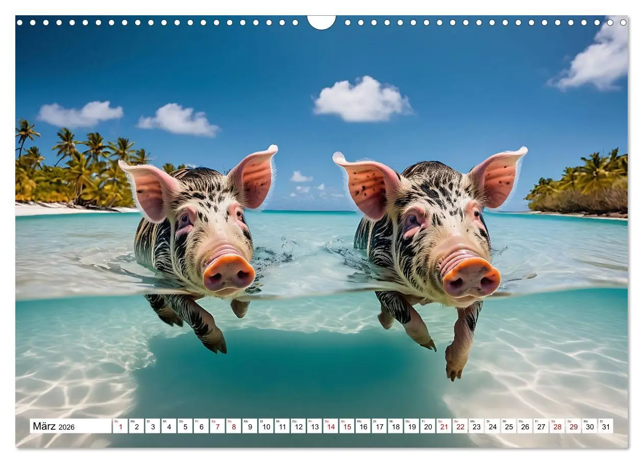 Bild: 9783457471739 | Schwimmende Schweine im Paradies (Wandkalender 2026 DIN A3 quer),...