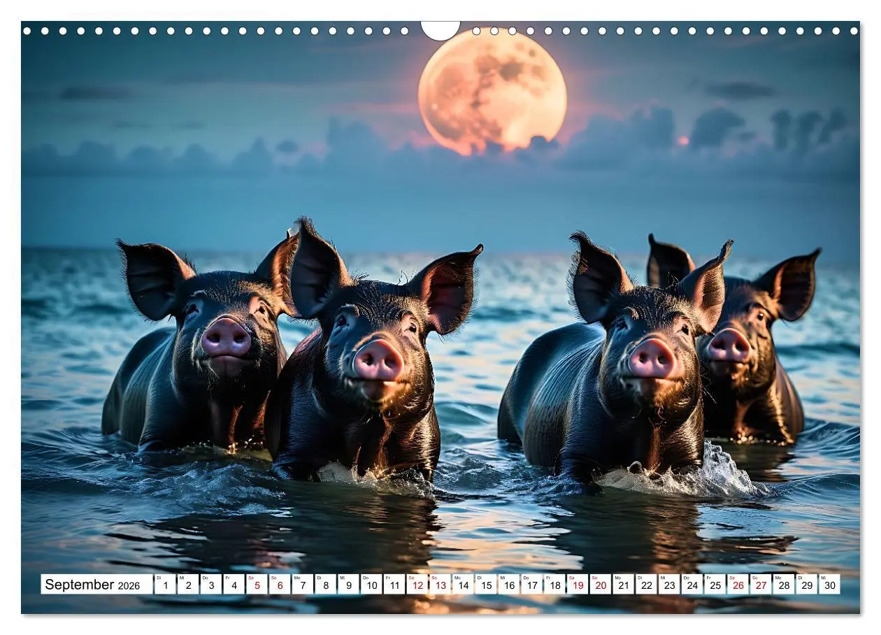 Bild: 9783457471739 | Schwimmende Schweine im Paradies (Wandkalender 2026 DIN A3 quer),...
