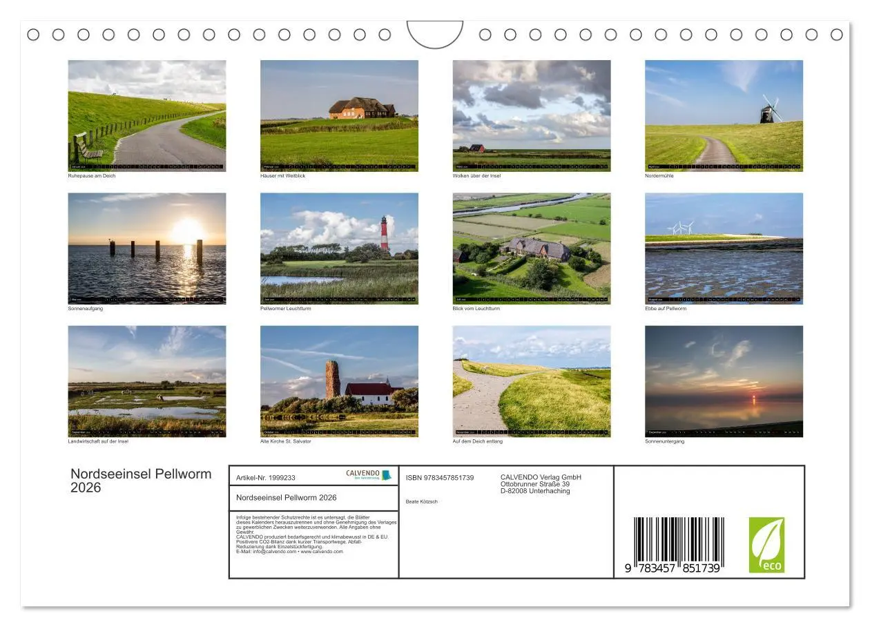 Bild: 9783457851739 | Nordseeinsel Pellworm 2026 (Wandkalender 2026 DIN A4 quer),...