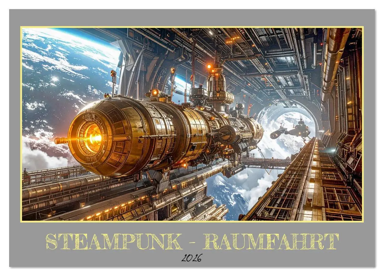 Cover: 9783516631739 | Steampunk-Raumfahrt (Wandkalender 2026 DIN A2 quer), CALVENDO...
