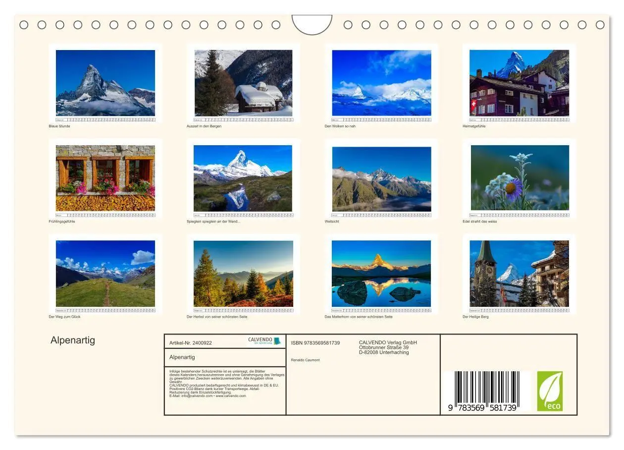 Bild: 9783569581739 | Alpenartig (Wandkalender 2027 DIN A4 quer), CALVENDO Monatskalender