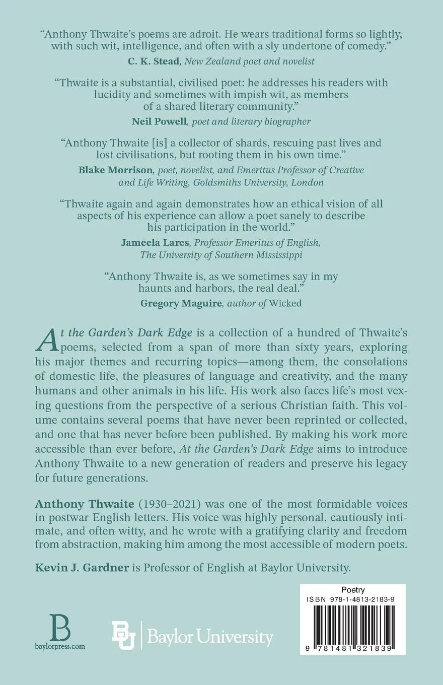 Rückseite: 9781481321839 | At the Garden's Dark Edge | Selected Poems | Anthony Thwaite | Buch