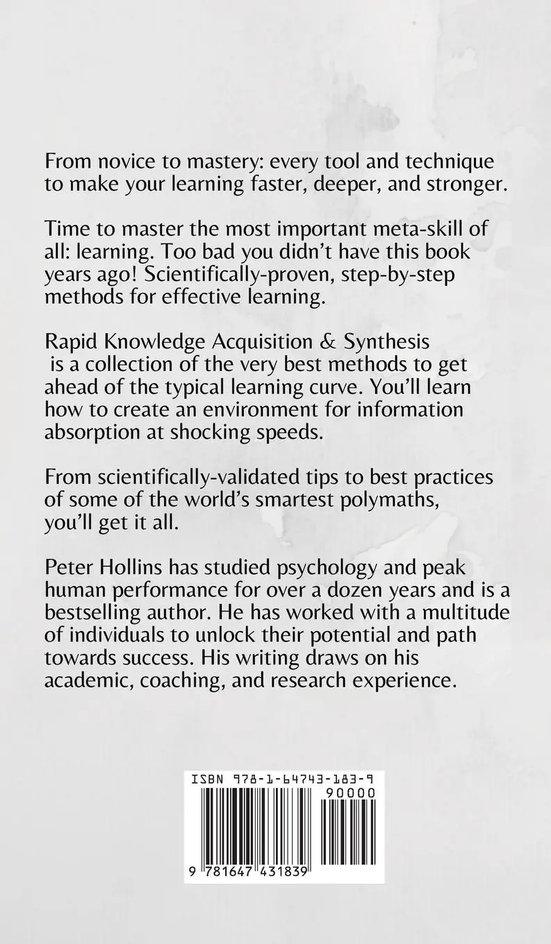 Rückseite: 9781647431839 | Rapid Knowledge Acquisition &amp; Synthesis | Peter Hollins | Buch | 2020