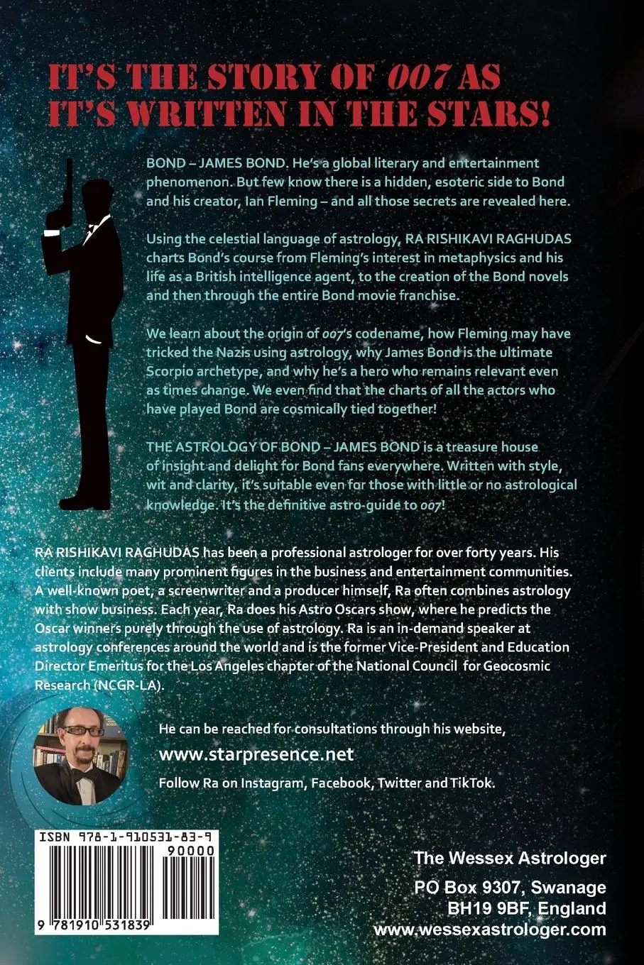 Rückseite: 9781910531839 | The Astrology of Bond - James Bond | B/W Edition | Raghudas | Buch