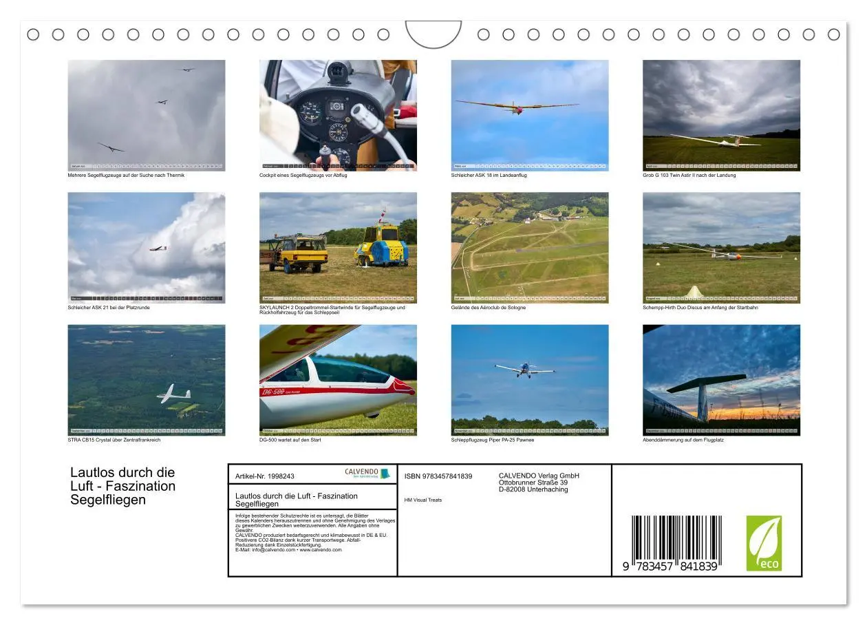 Bild: 9783457841839 | Lautlos durch die Luft - Faszination Segelfliegen (Wandkalender...