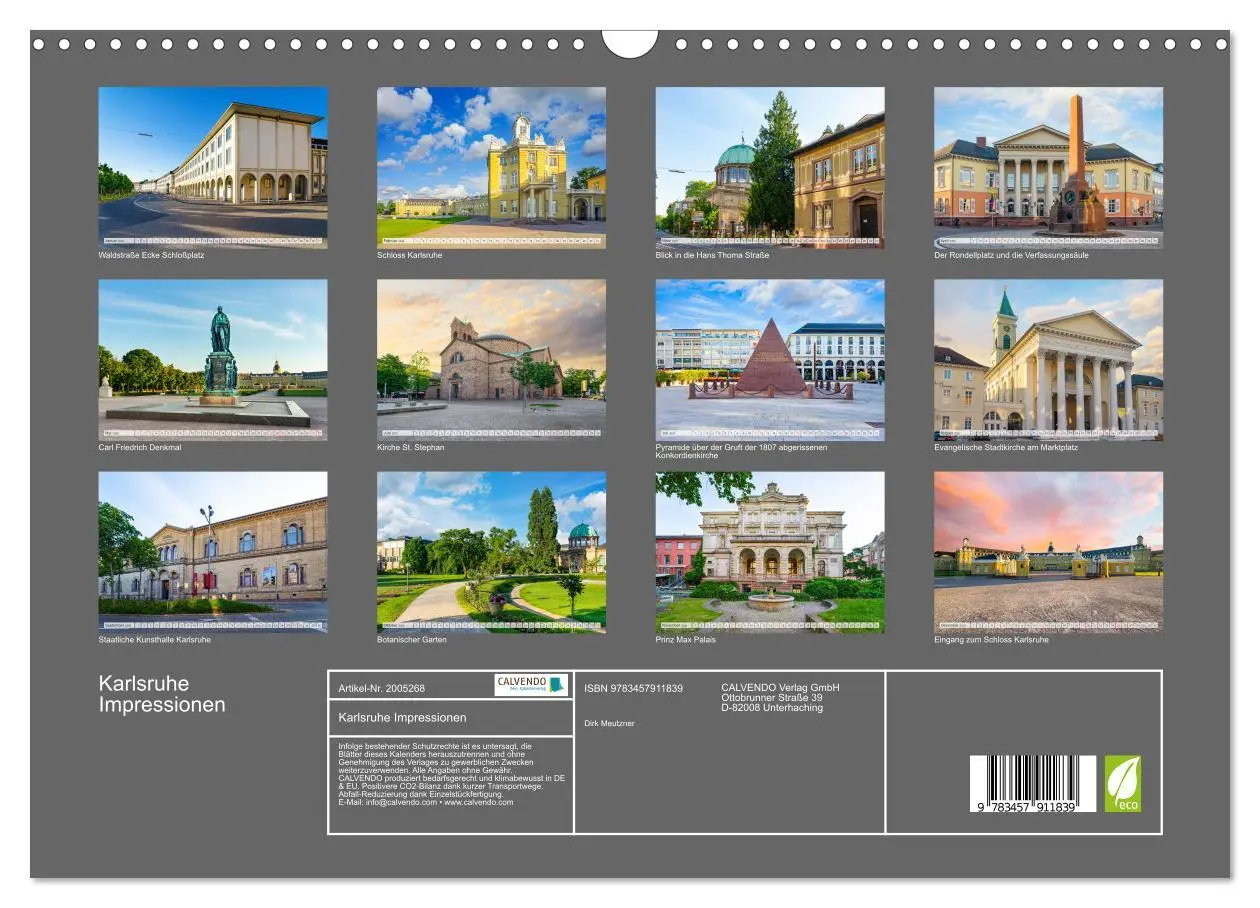Bild: 9783457911839 | Karlsruhe Impressionen (Wandkalender 2026 DIN A3 quer), CALVENDO...