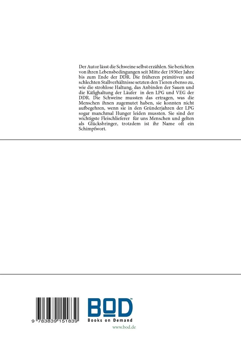 Rückseite: 9783839151839 | Schwein sollte kein Schimpfwort sein | Ernst Woll | Taschenbuch | 2010