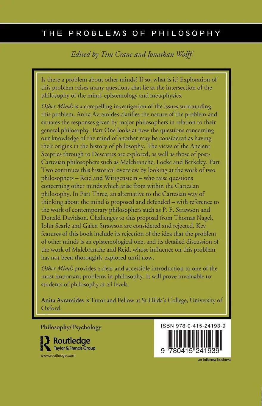 Rückseite: 9780415241939 | Other Minds | Anita Avramides | Taschenbuch | Englisch | 2000
