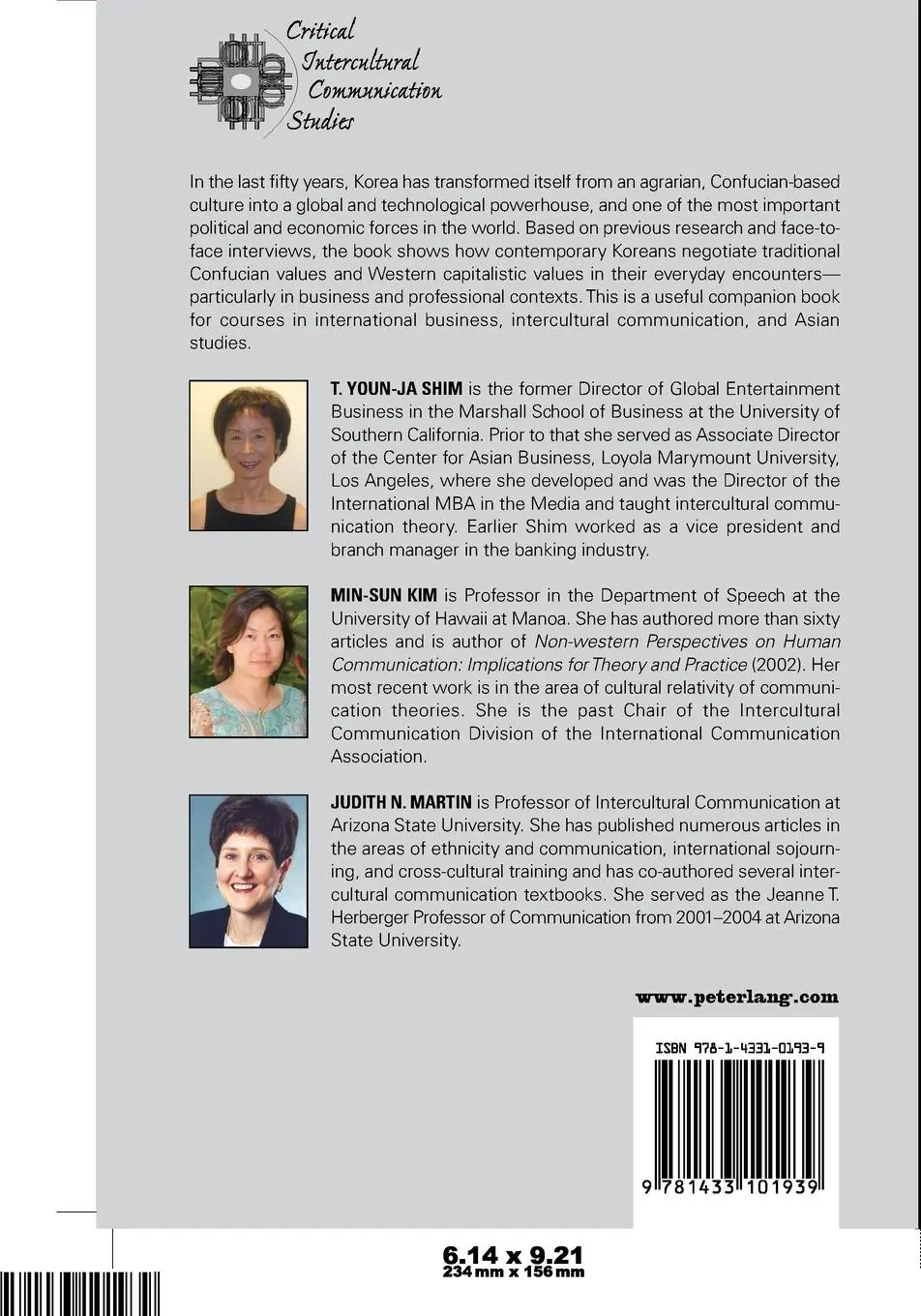 Rückseite: 9781433101939 | Changing Korea | Understanding Culture and Communication | Taschenbuch
