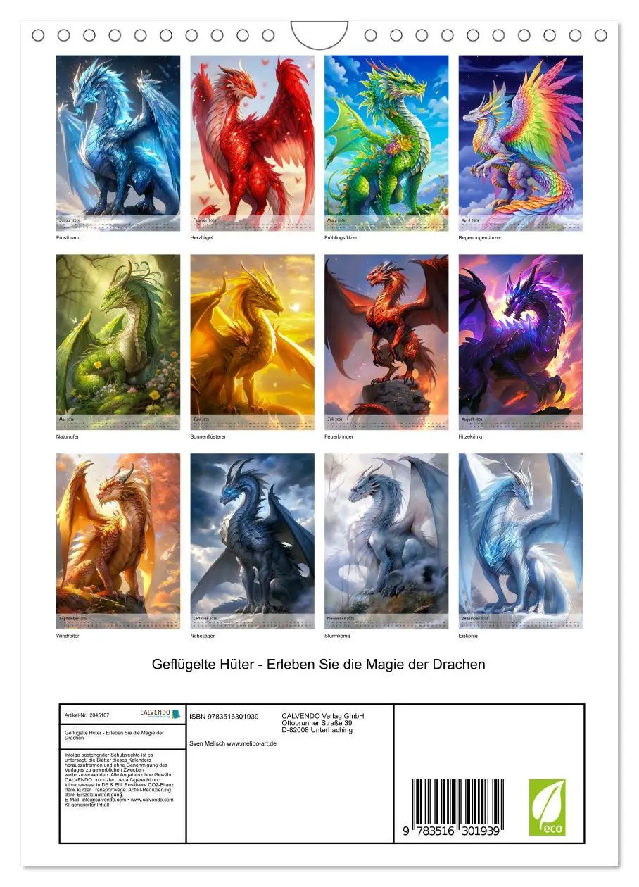 Bild: 9783516301939 | Geflügelte Hüter - Erleben Sie die Magie der Drachen (Wandkalender...