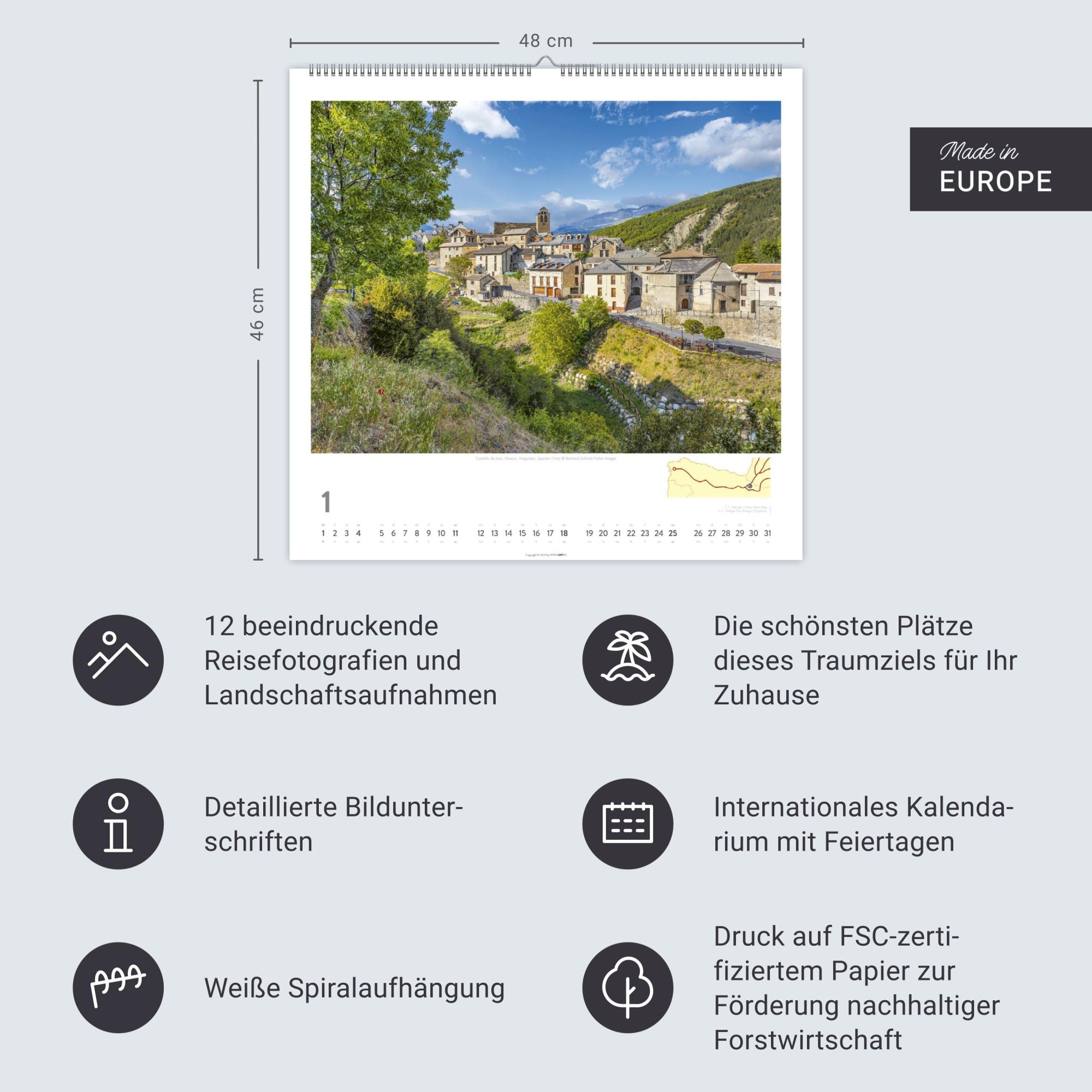 Bild: 9783839901939 | Auf dem Jakobsweg Kalender 2026 - El Camino | Kalender | Spiralbindung