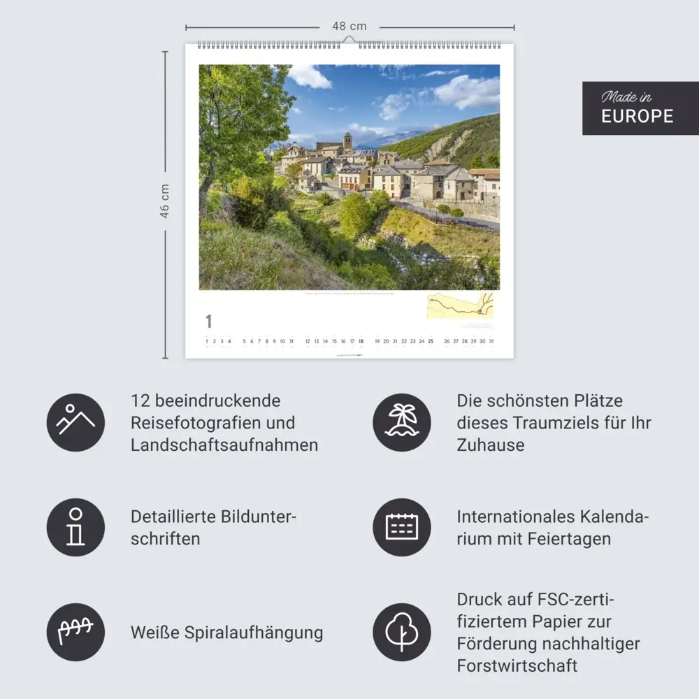 Bild: 9783839901939 | Auf dem Jakobsweg Kalender 2026 - El Camino | Kalender | Spiralbindung