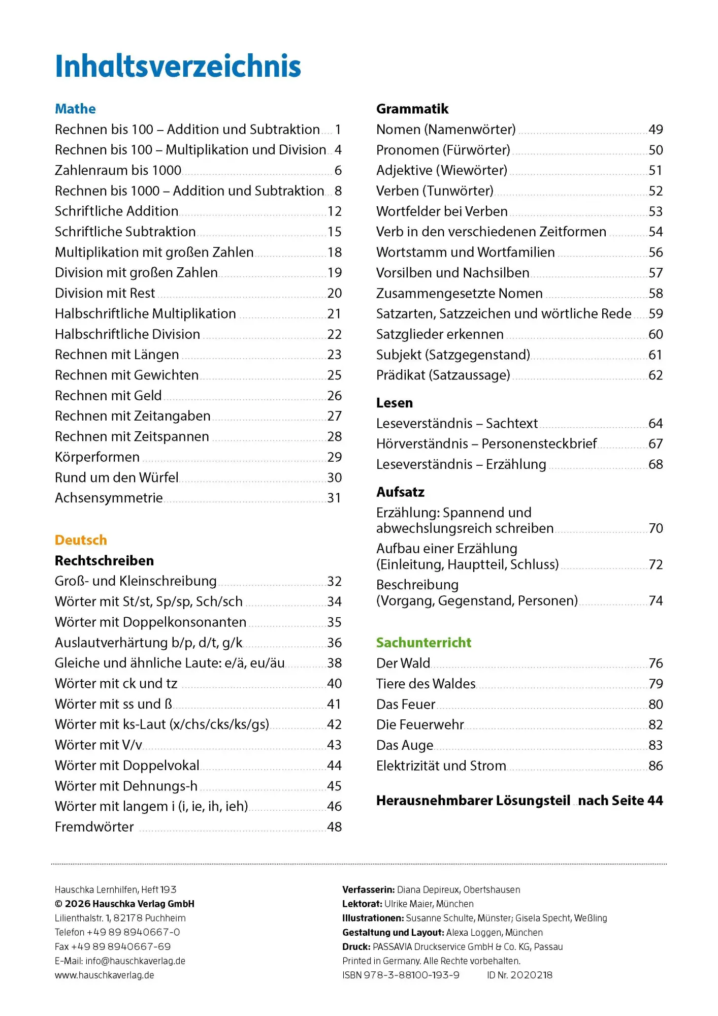 Bild: 9783881001939 | Erfolgreich durch die 3. Klasse - Mathe, Deutsch, Sachunterricht