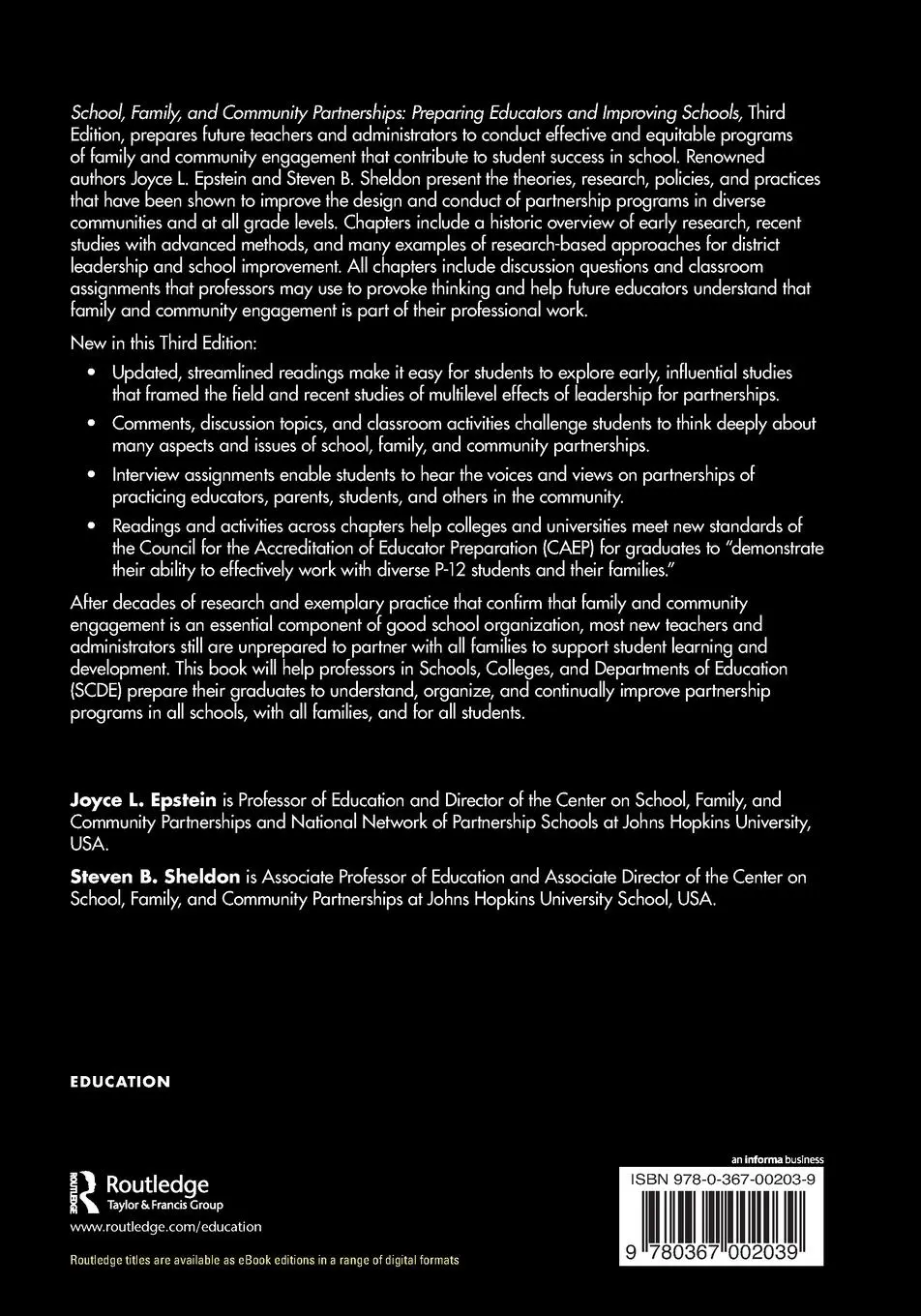 Rückseite: 9780367002039 | School, Family, and Community Partnerships | Joyce L. Epstein (u. a.)