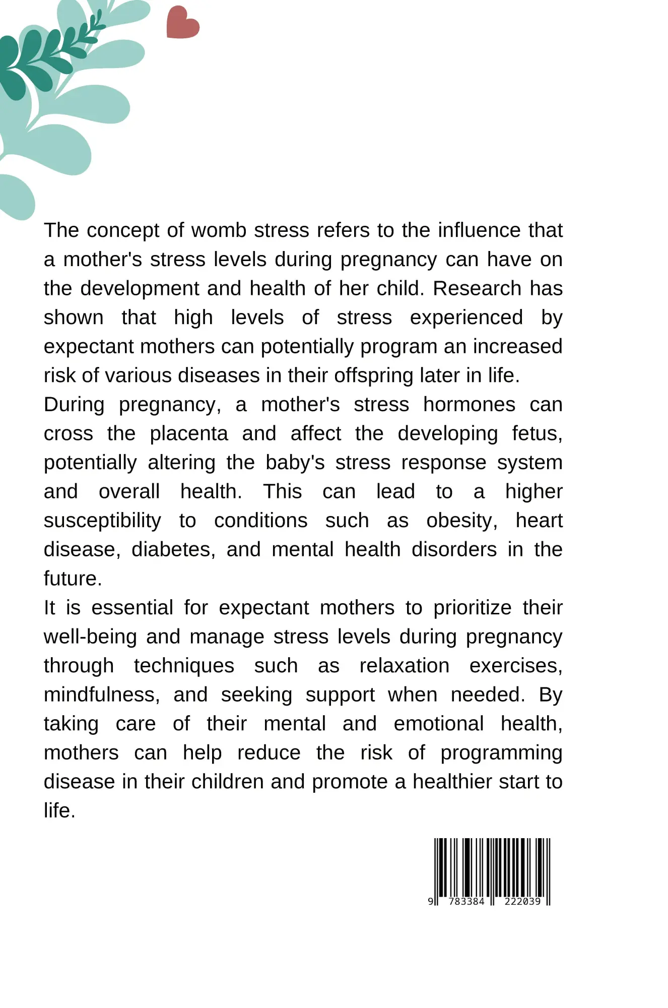 Rückseite: 9783384222039 | Womb Stress: Programming Disease Risk | Parkar | Taschenbuch | 2024