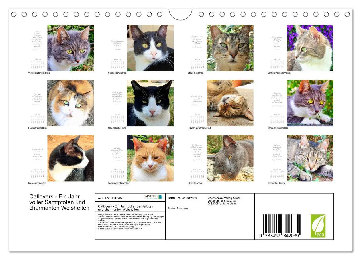 Bild: 9783457342039 | Catlovers - Ein Jahr voller Samtpfoten und charmanten Weisheiten...