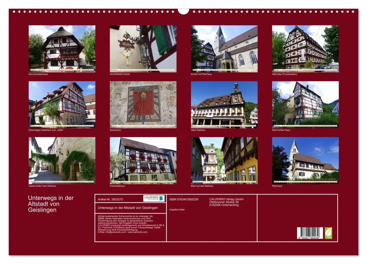 Bild: 9783457892039 | Unterwegs in der Altstadt von Geislingen (Wandkalender 2026 DIN A2...