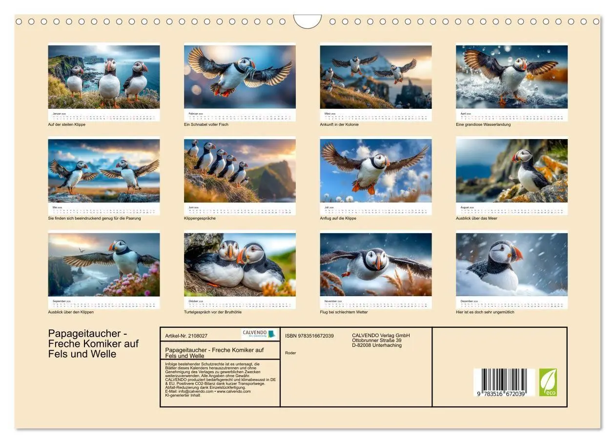 Bild: 9783516672039 | Papageitaucher - Freche Komiker auf Fels und Welle (Wandkalender...