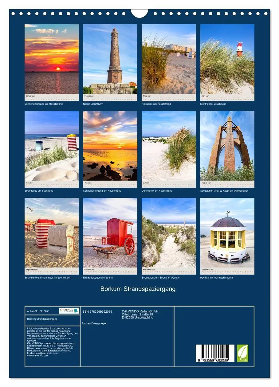 Bild: 9783569692039 | Borkum Strandspaziergang (Wandkalender 2027 DIN A3 hoch), CALVENDO...