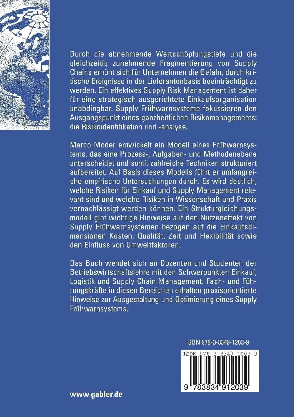 Rückseite: 9783834912039 | Supply Frühwarnsysteme | Marco Moder | Taschenbuch | Deutsch | 2008