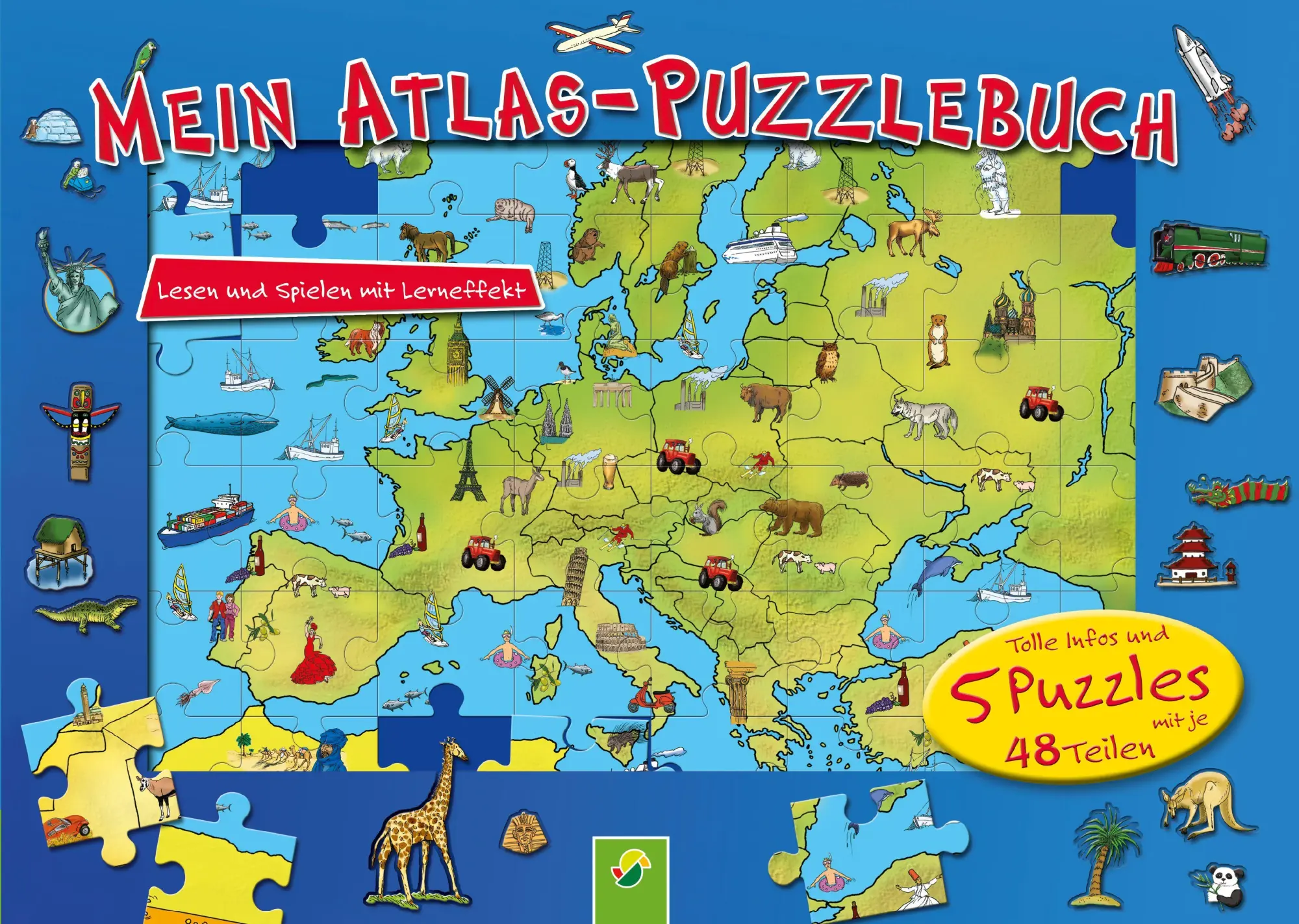 Cover: 9783849932039 | Mein Atlas-Puzzlebuch für Kinder ab 6 Jahren | Friedemann Bedürftig