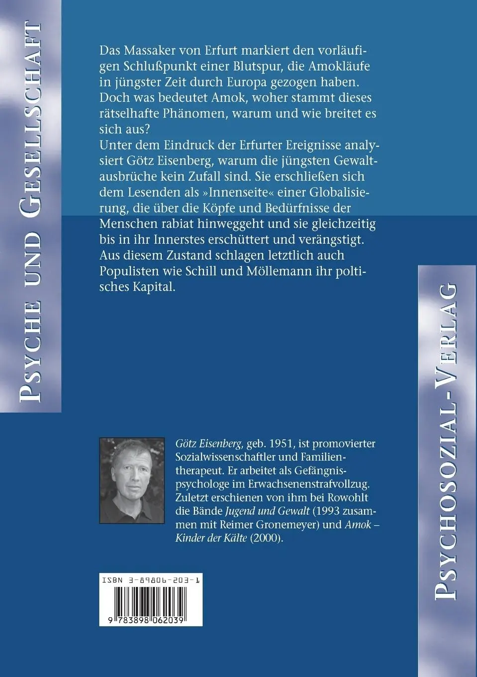 Rückseite: 9783898062039 | Gewalt, die aus der Kälte kommt | Götz Eisenberg | Taschenbuch | 2002