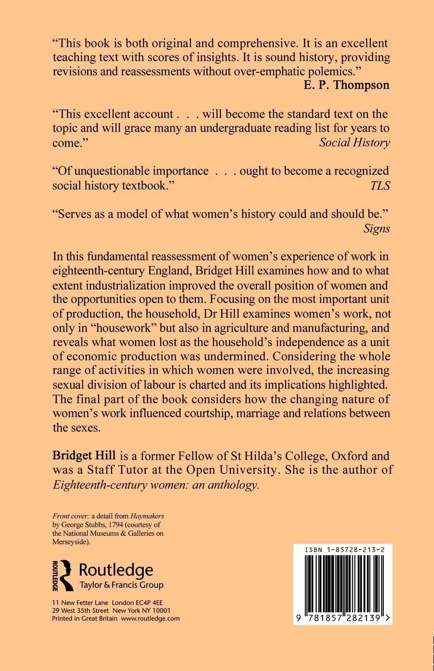 Rückseite: 9781857282139 | Women, Work And Sexual Politics In Eighteenth-Century England | Hill