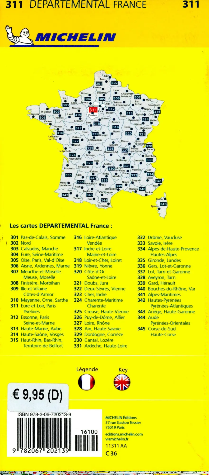 Bild: 9782067202139 | Eure-et-Loir, Paris, Yvelines - Michelin Local Map 311 | Michelin