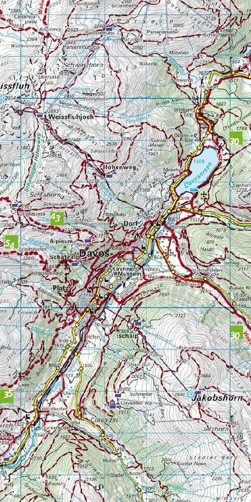 Bild: 9783259022139 | Kümmerly+Frey Wanderkarte 13 Davos, Arosa 1:60.000 | (Land-)Karte