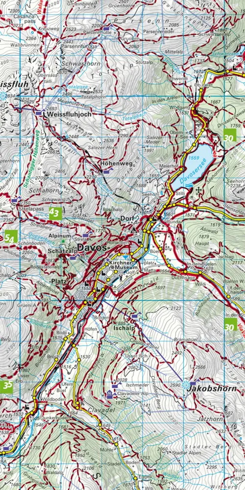 Bild: 9783259022139 | Kümmerly+Frey Wanderkarte 13 Davos, Arosa 1:60.000 | (Land-)Karte