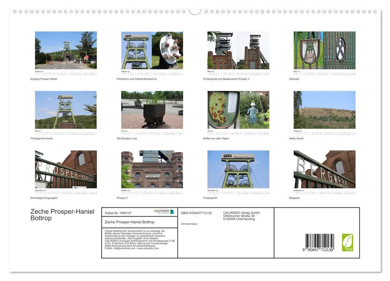 Bild: 9783457712139 | Zeche Prosper-Haniel Bottrop (hochwertiger Premium Wandkalender...