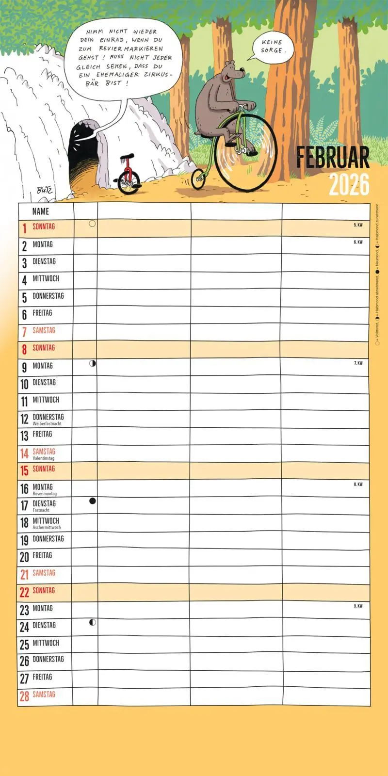 Bild: 9783830322139 | Bärenstarker Planer für zwei 2026 | Steffen Butz | Kalender | 28 S.