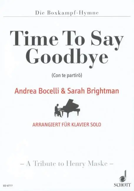 Cover: 9790001122139 | Time To Say Goodbye für Klavier | Andrea Bocelli | Buch | Schott Music