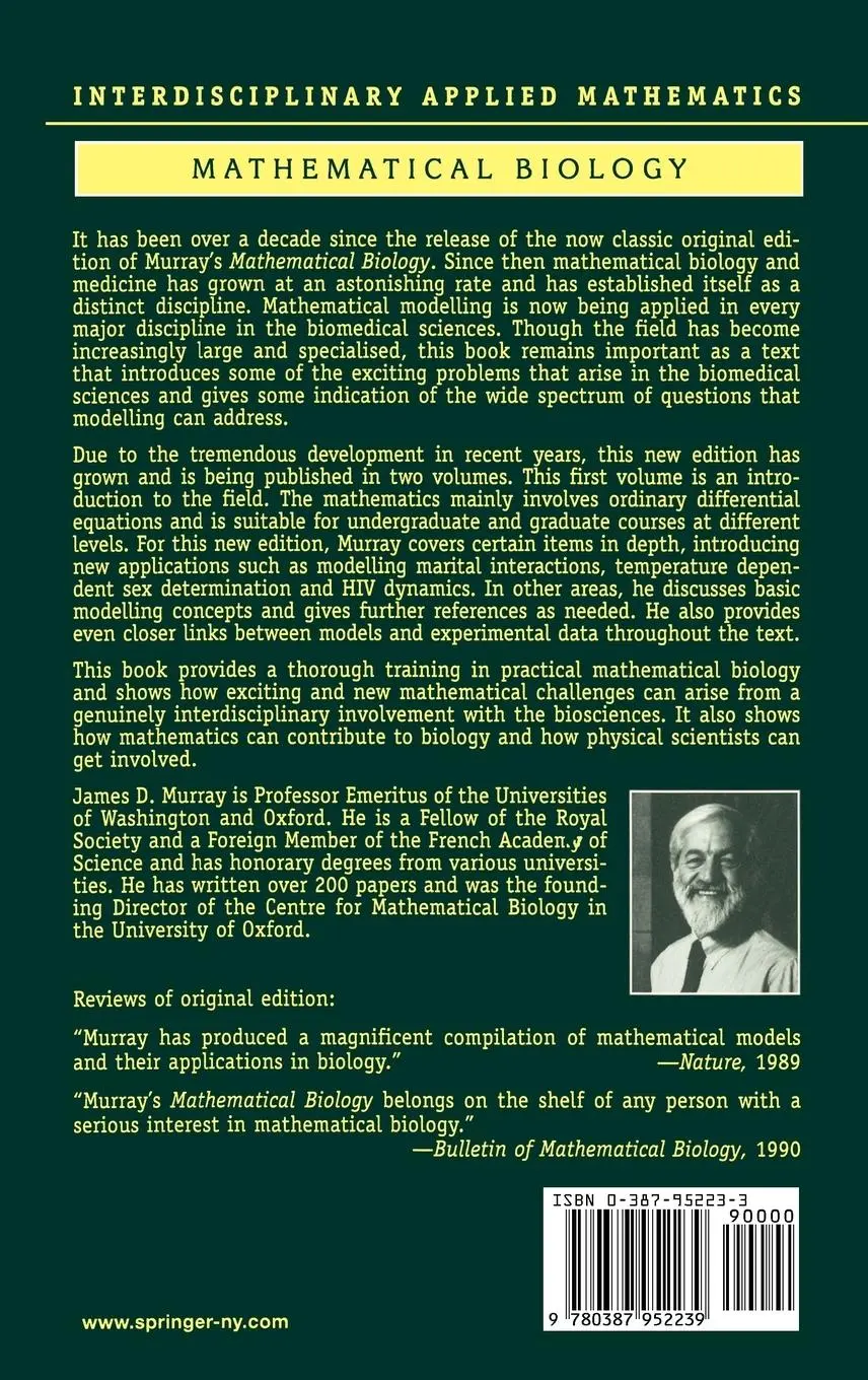 Rückseite: 9780387952239 | Mathematical Biology | I. An Introduction | James D. Murray | Buch