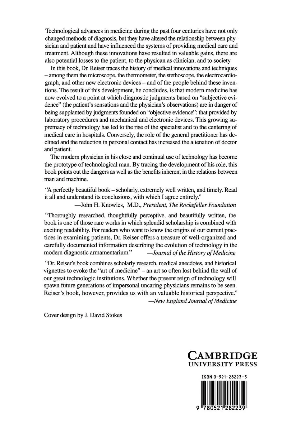 Rückseite: 9780521282239 | Medicine and the Reign of Technology | Stanley Joel Reiser | Buch
