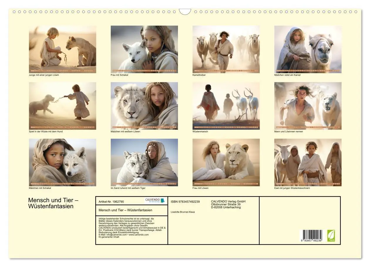 Bild: 9783457492239 | Mensch und Tier - Wüstenfantasien (Wandkalender 2026 DIN A2 quer),...