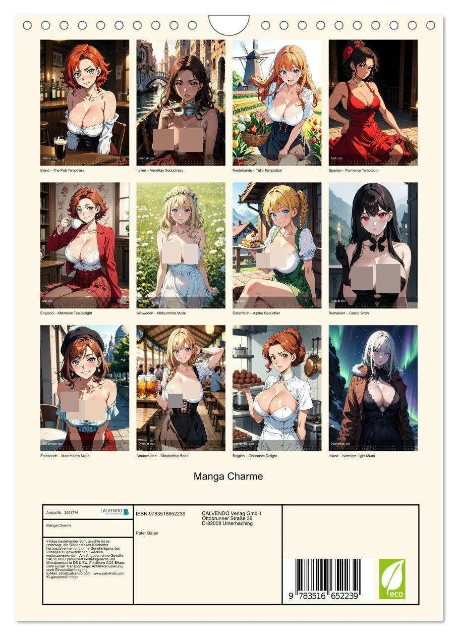 Bild: 9783516652239 | Manga Charme (Wandkalender 2026 DIN A4 hoch), CALVENDO Monatskalender