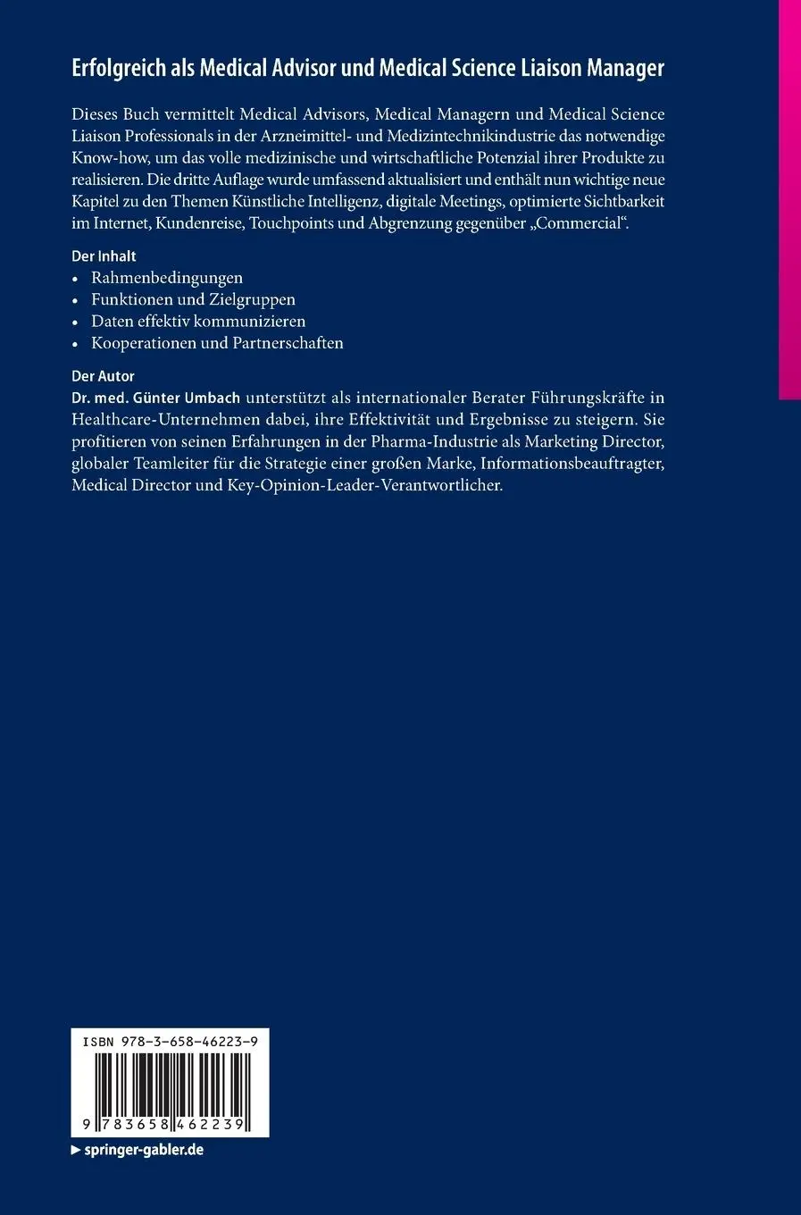 Rückseite: 9783658462239 | Erfolgreich als Medical Advisor und Medical Science Liaison Manager