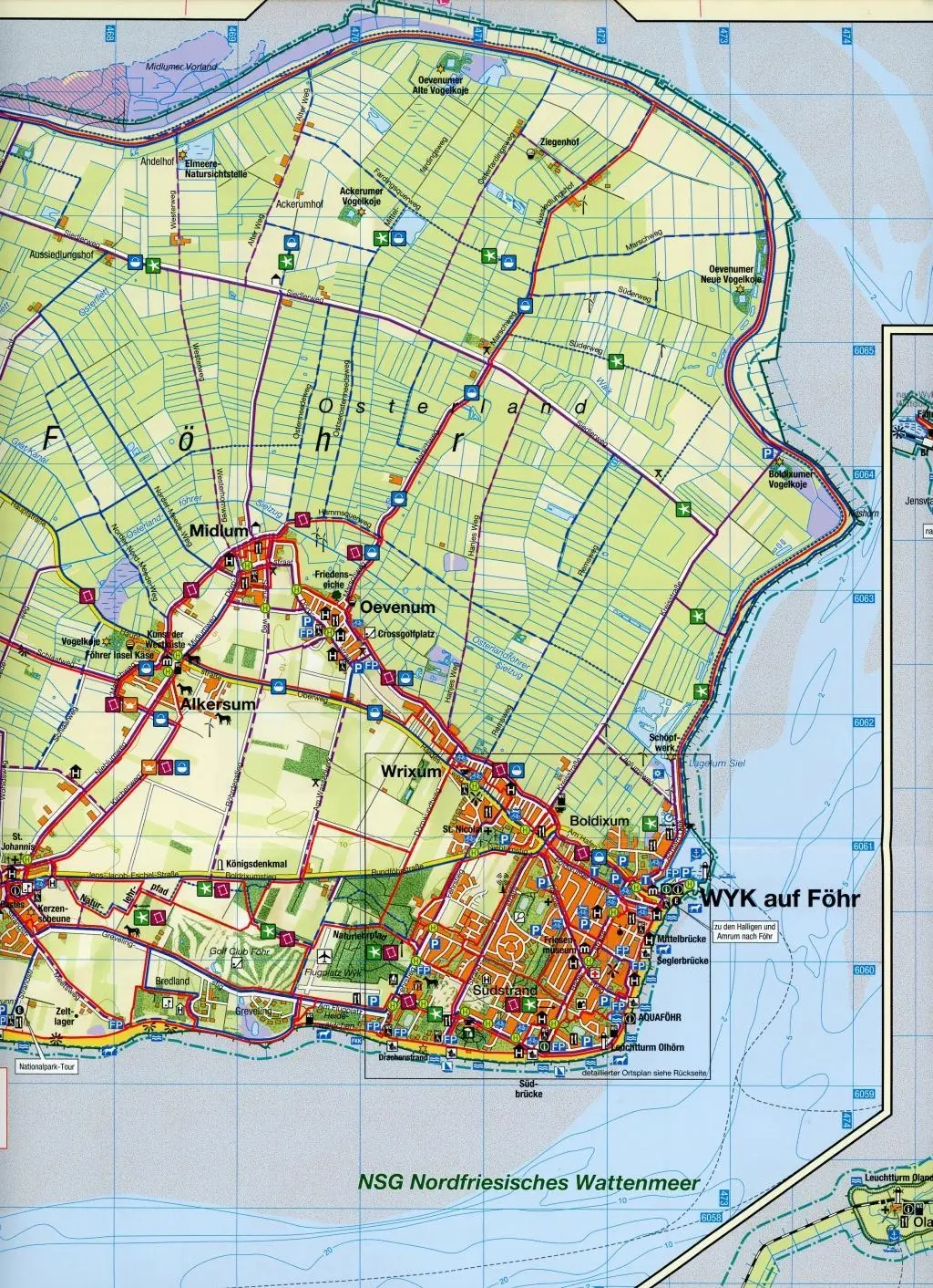 Bild: 9783866362239 | Rad- und Wanderkarte Amrum, Föhr mit Langeneß und Oland 1:30 000