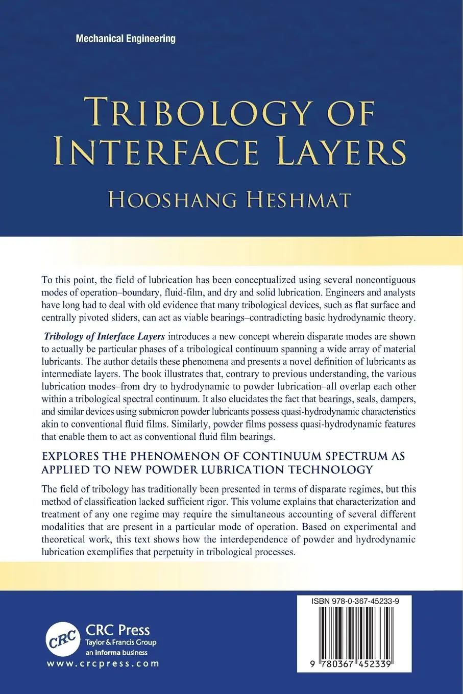 Rückseite: 9780367452339 | Tribology of Interface Layers | Hooshang Heshmat | Taschenbuch | 2019