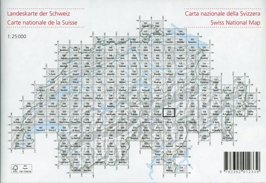 Bild: 9783302012339 | Swisstopo 1 : 25 000 Greina | (Land-)Karte | Swisstopo 1 : 25 000