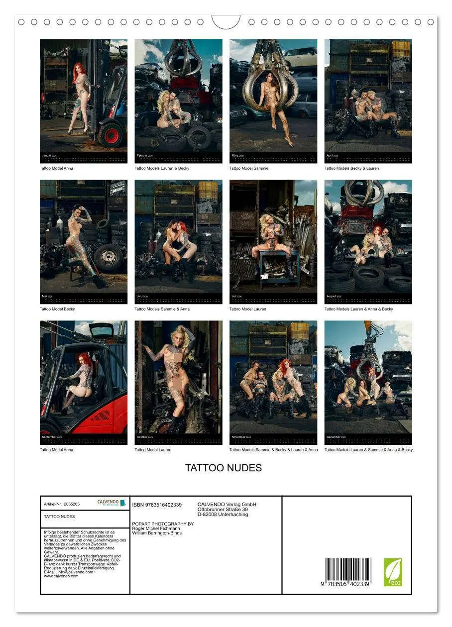 Bild: 9783516402339 | TATTOO NUDES (Wandkalender 2026 DIN A3 hoch), CALVENDO Monatskalender