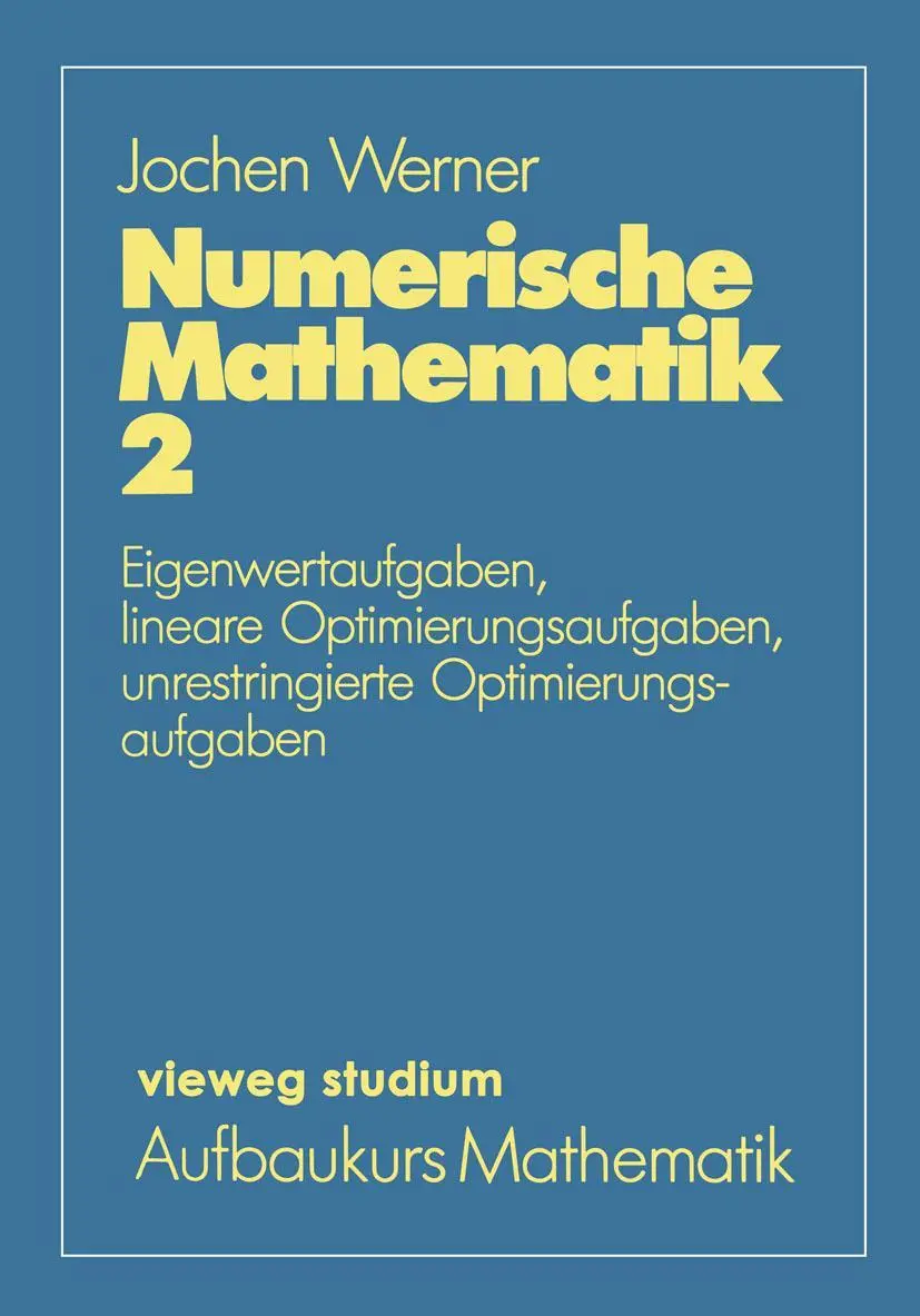 Cover: 9783528072339 | Numerische Mathematik | Jochen Werner | Taschenbuch | viii | Deutsch