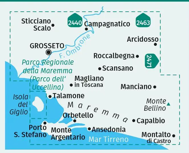 Bild: 9783991542339 | KOMPASS Wanderkarte 2470 Maremma, Grosseto, Monte Argentario, Isola...