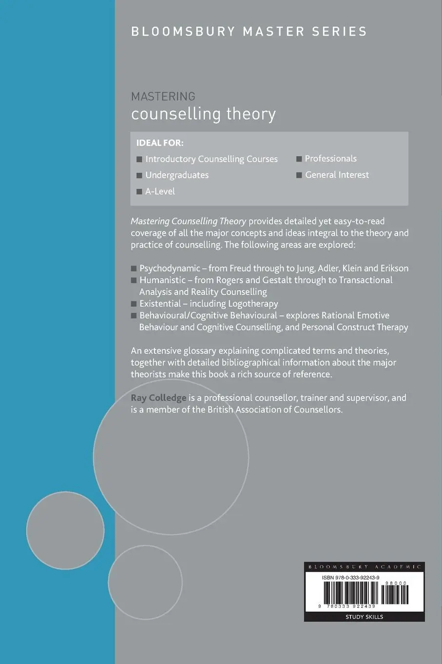 Rückseite: 9780333922439 | Mastering Counselling Theory | Ray Colledge | Taschenbuch | Englisch