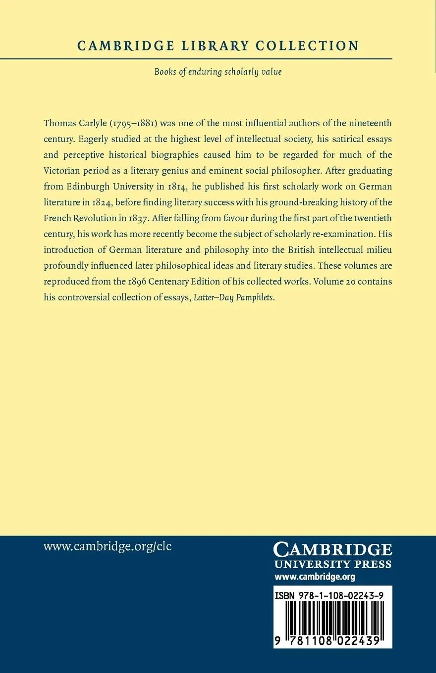 Rückseite: 9781108022439 | The Works of Thomas Carlyle - Volume 20 | Henry Duff Traill | Buch