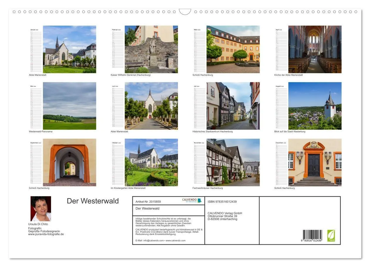 Bild: 9783516012439 | Der Westerwald (Wandkalender 2026 DIN A2 quer), CALVENDO...